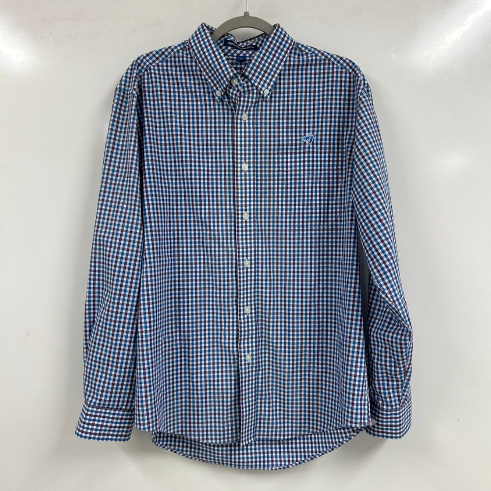 Coastal Provisions‎ Company Blue Gingham Button Down Shirt Men’s Classic Preppy